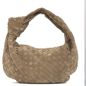 Bottege Veneta Teen Jodie Suede Handbag in Beige